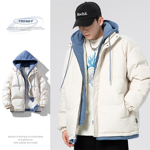 2025冬季新款加厚款假两件连帽棉服情侣款棉衣XZ102A-4-22091-P95图片