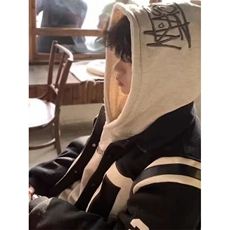 1506/QAT140/P42美式春秋连帽卫衣男女新款冬季高街情侣休闲外套，女装短外套，星座1506