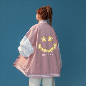 中性风 2023秋季新款小花图案印花棒球服夹克G8022 p65控88图片