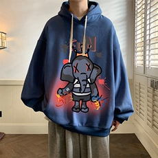 纯棉连帽卫衣男大码运动帽衫宽松薄WY2221-P35加绒款-P40，男装卫衣，电商A040