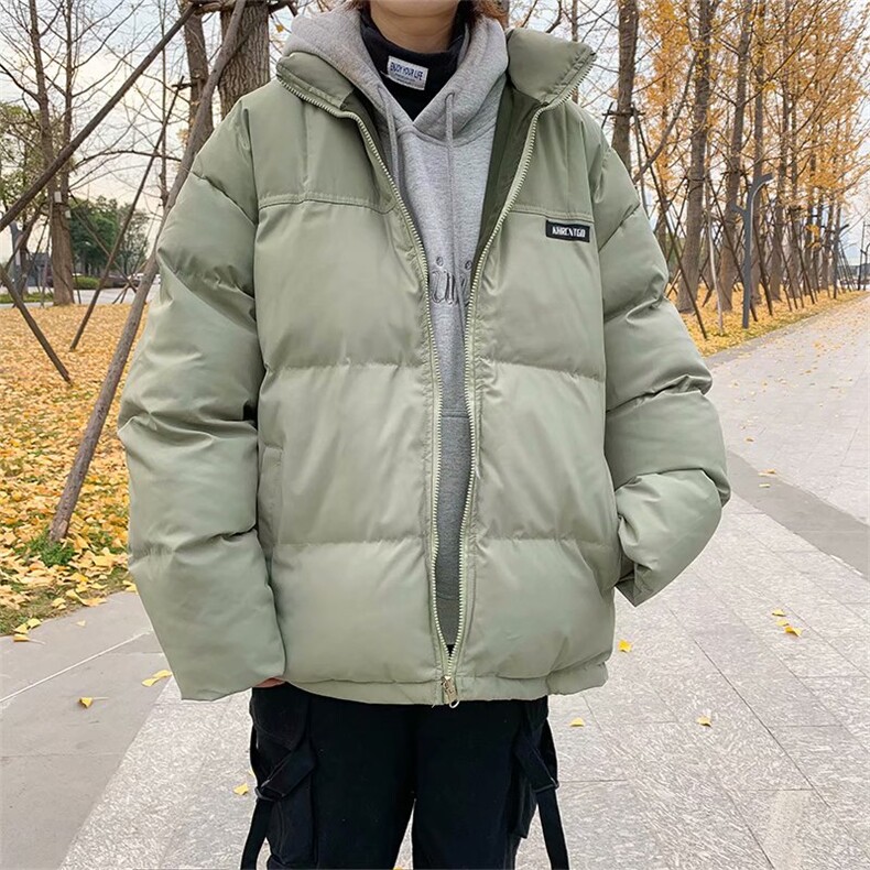 港风两面穿情侣款棉衣冬短款宽松棉服加厚外套面包服M03图片
