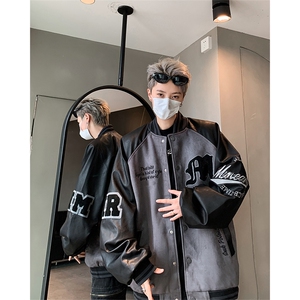 拼接撞色夹克男秋季美式宽松休闲棒球服外套 XZ514-2-24233-P128图片