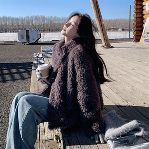 现货  毛绒绒外套女韩风chic小众奶fufu棉服 2C206-L59-P215-K318图片