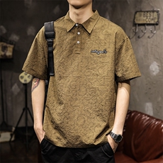 XC75新款薄款痞帅翻领polo衫男T恤潮牌宽松半袖短袖速干体恤，男装T恤，星座308A-1（原309B-1）
