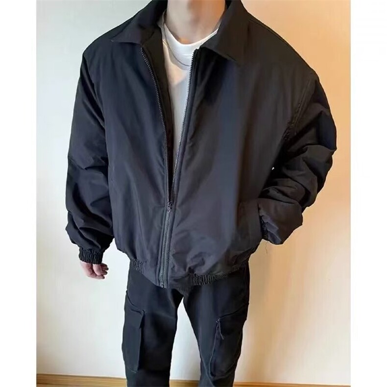 美式ma1飞行员夹克秋春季藏青色cleanfit外套男款廓形翻领棒球服,男装夹克,星座613