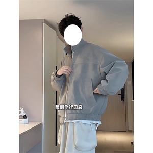 现货 网图 春秋款皮夹克扎染皮衣外套棒球服 JK313 P60图片