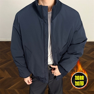 现货美式高街休闲棉衣夹克三防立领纯色户外工装加厚棉服外套图片