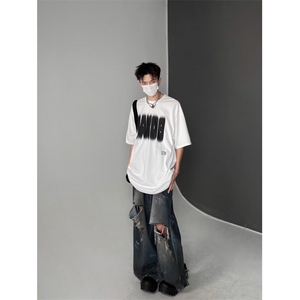 网络图现货！cleanfit破洞牛仔裤高街vibe美式喇叭裤子RN0067-P60图片