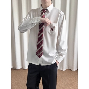 DK制服短袖衬衫男女宽松班服刺绣情侣高中毕业照校供感jk学院风图片