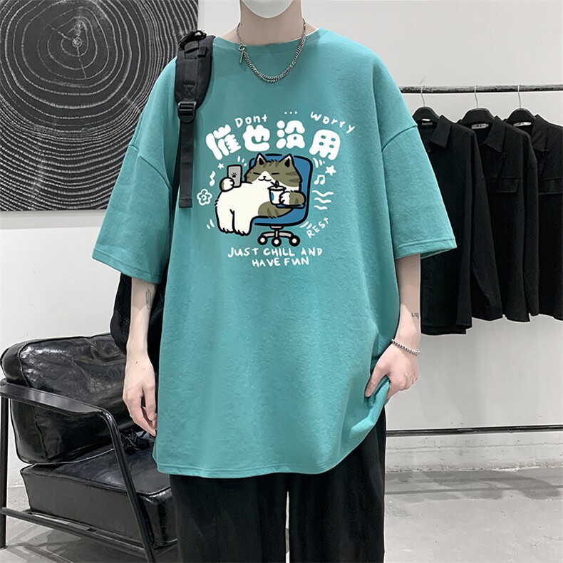 230g重磅纯棉短袖t恤男大码半袖半截袖DX17403-P20,男装T恤,电商A040