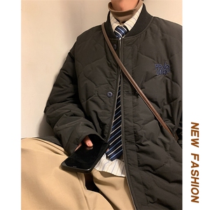 冬新港风重工刺绣棒球服男休闲百搭棉服宽松棉袄保暖外套M52-P145图片