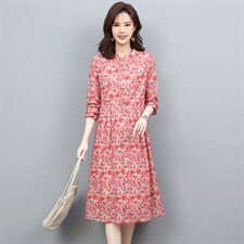 2023春季时尚简约大方气质优雅休闲显瘦小碎花连衣裙，女装连衣裙，独衣靓