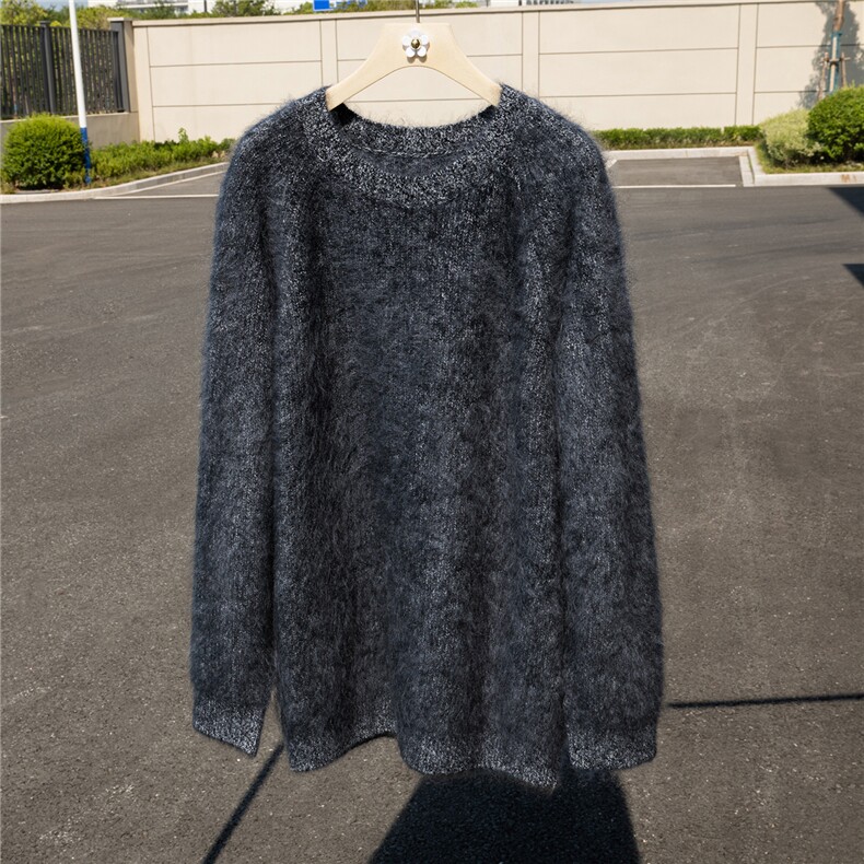 HE|真拉绒！440克加厚A规100%纯山羊绒衫女圆领宽松针织毛衣,女装羊绒衫,诚赞羊绒