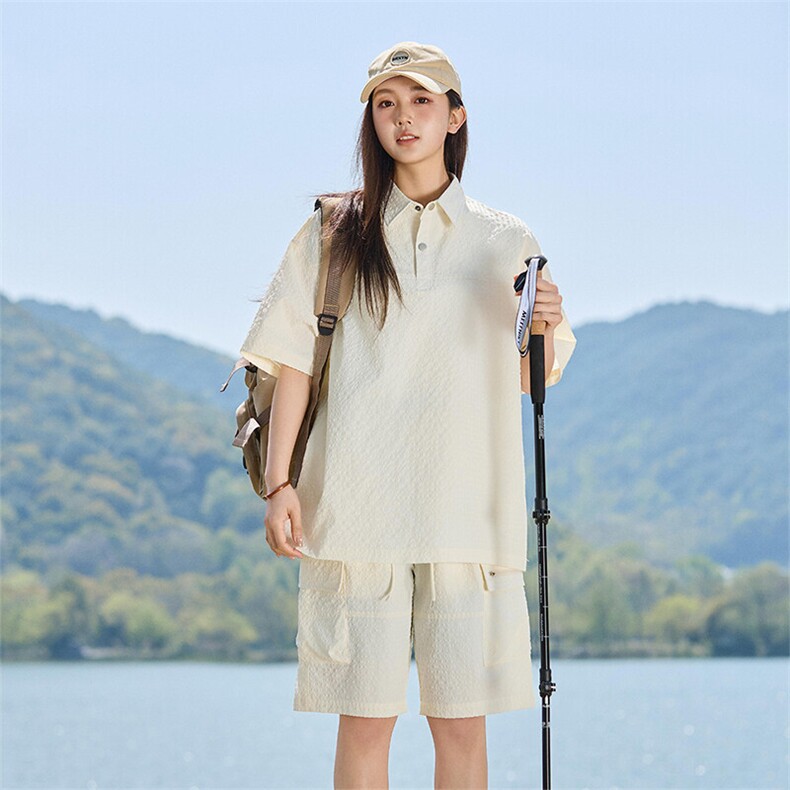 POLO衫女款夏季新款情侣短袖短裤宽松休闲套装A406TZ5216特P65，男装Polo衫，星座309（原A406）