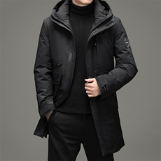 冬季羽绒服男连帽中长款加厚休闲中年简约外套男装DFLDY6011-P285，男装羽绒服，电商B212（原钱塘6029）