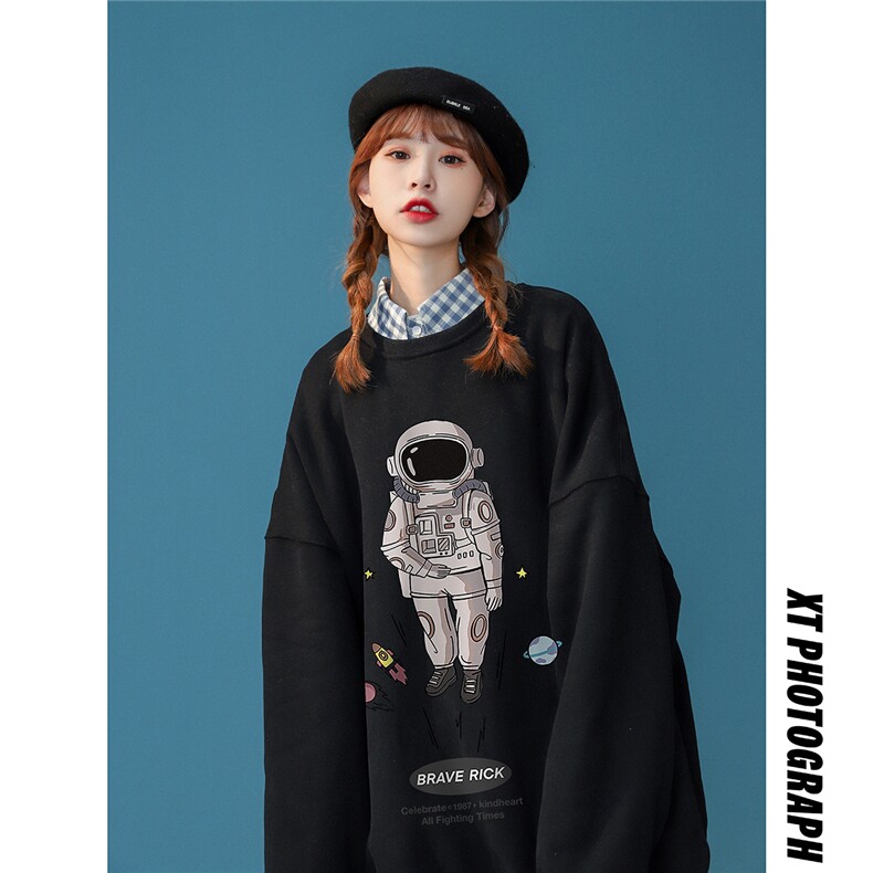 ！春季小众衣服2024年新款太空宇航员宽松卫衣W159P30控48,男装卫衣,A247A