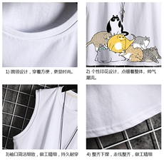 BX25155-P20港风运动汗背心男大码汗衫男无袖T恤男网格挂拍，男装T恤，电商A040A