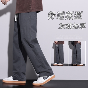 阔腿裤男春秋新款垂感宽松显瘦直筒纯棉运动休闲裤潮9009-P60图片