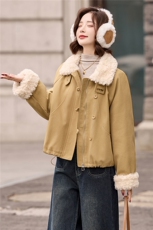 短款羽绒服女2025冬新款高级感巨好看宽松洋气拼毛加厚派克服外套，女装羽绒服，流量+
