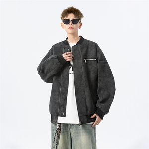 现货 三防春秋款男士皮夹克外套皮衣黑色 JK309 P80图片