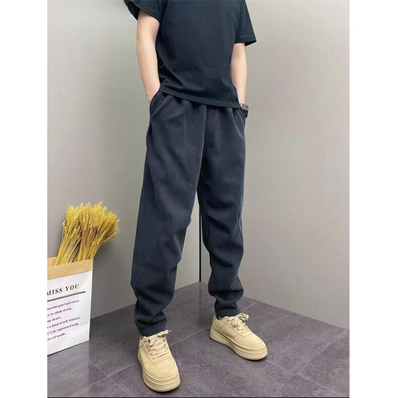 网图！秋季上新基础款休闲黑色长裤百搭-LK80173-特批40,男装休闲裤,电商A061