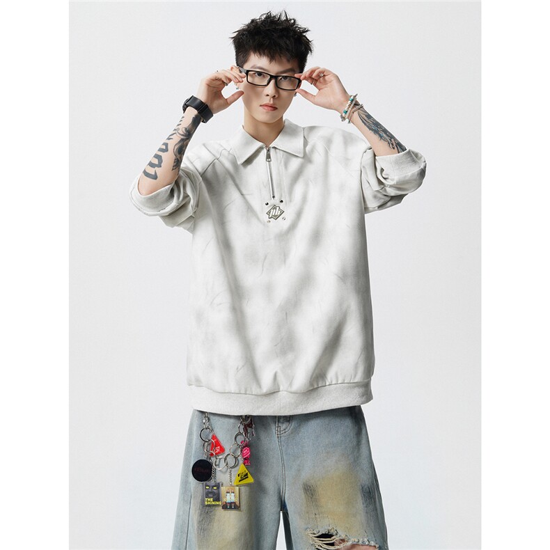 HW2512-特49控88面布54.2棉45.8聚酯polo领情侣卫衣宽松外套男,女装短外套,电商B370