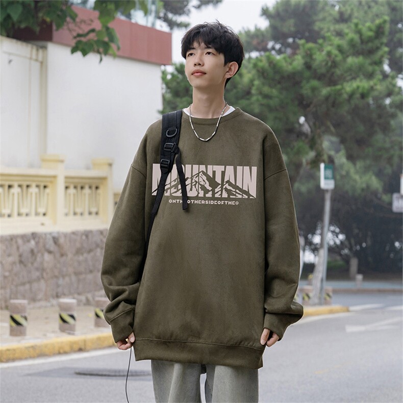 抖音得物高品质美式潮流麂皮绒宽松圆领卫衣wyjp4037-特p35控69,男装卫衣,星座605(原A050)