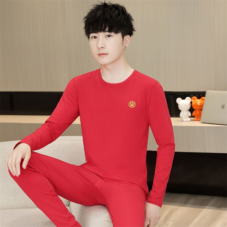 秋衣秋裤男士保暖内衣秋冬季薄款抗菌莱卡棉套装TZ3602-P50,男装休闲套装,星座310B-3