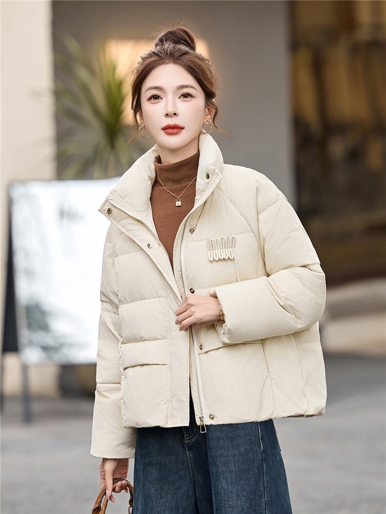 简约时尚潮流羽绒服休闲显瘦减龄冬季立领纯色女外套,女装羽绒服,姿衣坊