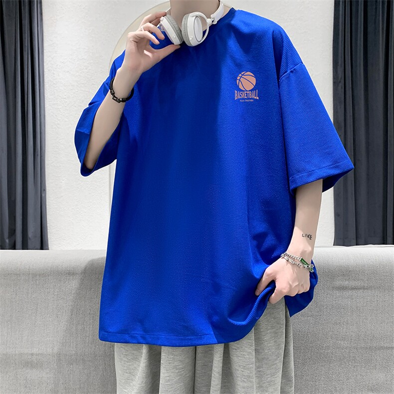 HT73237-P22华夫格t恤男短袖男大码五分袖大皂风,男装T恤,电商A040