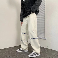 复古阔腿裤子高街ins潮牌春秋直筒宽松牛仔裤男士K425，男装牛仔裤，星座1116A-1（原606A）