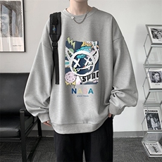 华夫格卫衣圆领卫衣男大码长袖t恤男外套HW76275-P30，男装卫衣，电商A040