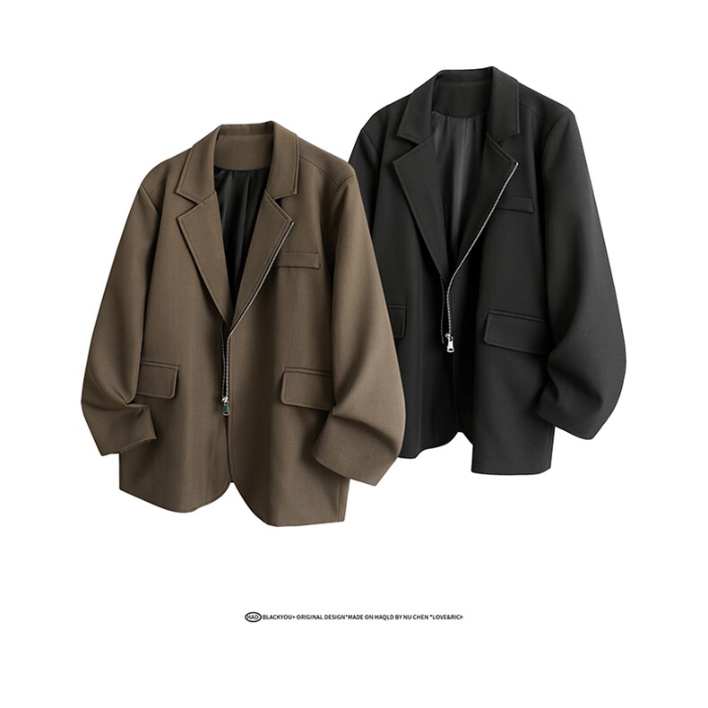随性经典格调时髦西服小众设计慵懒风休闲西装外套HY810P75控118图片