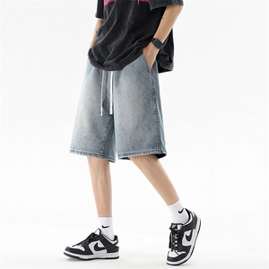 牛仔裤短裤宽松休闲潮流高街学生五分裤DK502 P45图片