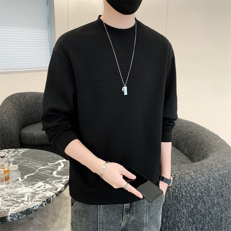 M-8XL 秋季胖男生圆领提花卫衣男 59图片
