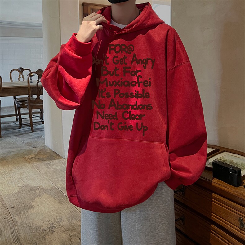 量大优可提供视频麂皮绒卫衣连帽HD019-1-LPWY4212-P40，男装卫衣，电商019-1