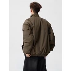 W85129特P90控158工装立体口袋宽肩立领加厚棉衣棉服男，男装棉衣，电商B205