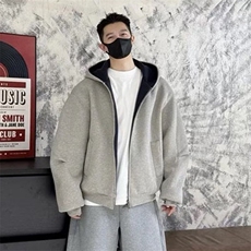 抖音得物高品质二开25秋冬美式重磅宽松结构双面连帽卫衣外套W68，男装卫衣，电商A486