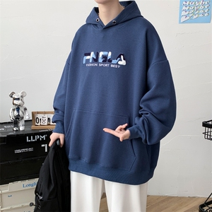 2023春季新品毛巾绣设计连帽套头休闲运动卫衣男女485-P45 控价68图片