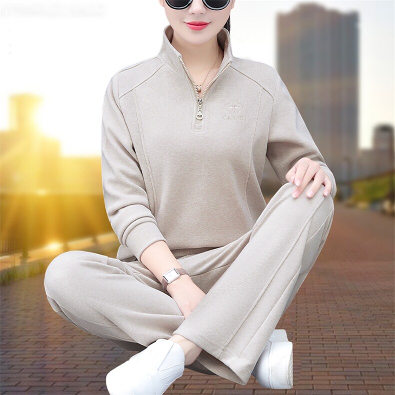 休闲运动套装女款2025新款春秋季韩版洋气减龄宽松高级感两件套,女装套装/套裙,燕颉服饰