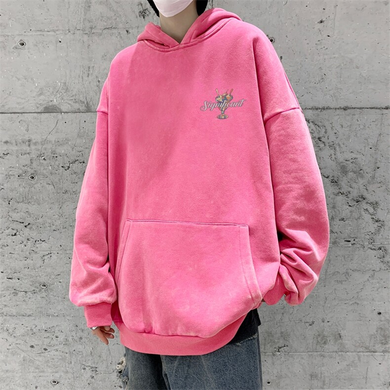 美式重磅水洗复古连帽卫衣潮流大码潮牌做旧XZ517A-BK6671-P68,男装卫衣,星座517A