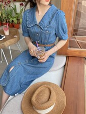 牛仔连衣裙，女装连衣裙，Ee·G