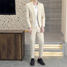 秋冬韩版修身西装套装两件套男士休闲轻熟风男装小西服痞帅外套潮，男装西服，星座505-2（原电商A260-1)