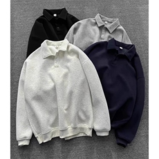 抖音得物高品质二开25秋冬美式高街结构设计POLO翻领卫衣外套W77，男装卫衣，电商A486-1