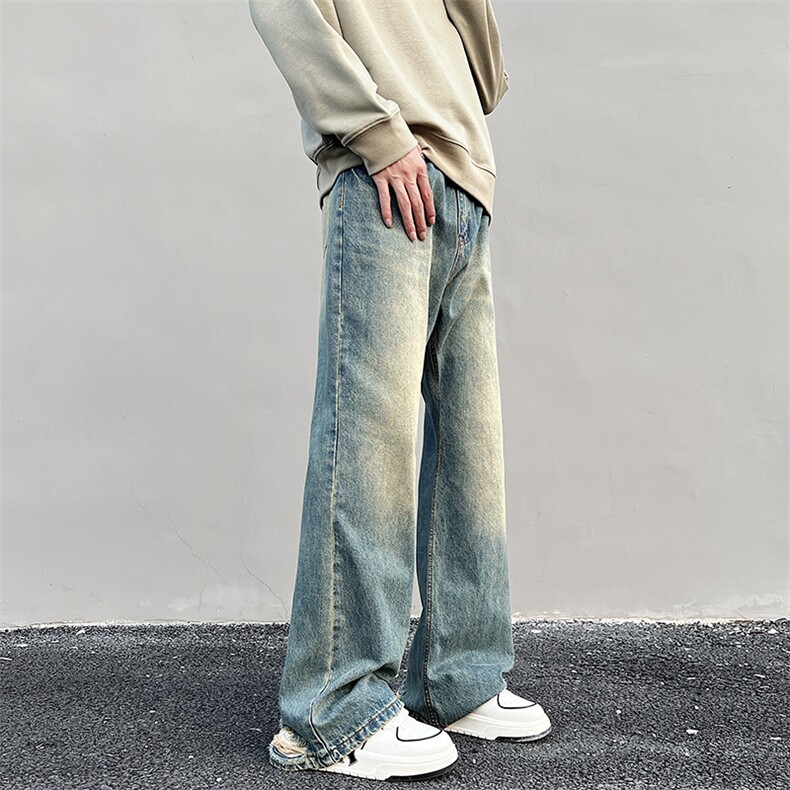 高街牛仔裤男春季ins2025新款小众复古直筒宽松休闲长裤767-P45,男装牛仔裤,电商A178