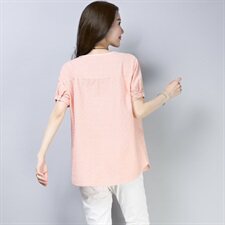 2021年夏季新款女装大码纯棉刺绣T恤女短袖韩版宽松休闲上衣服潮，女装T恤，简韵佳