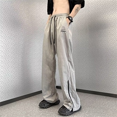 美式复古休闲运动裤男女夏阔腿宽松潮牌高街hiphop裤子CL166-P35，男装休闲裤，星座1008