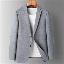 春季西装男外套韩版轻商务休闲中青年小西服宽松时尚简约外套男装图片