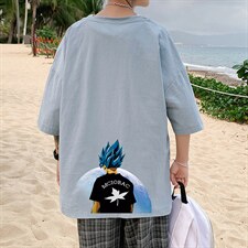 YT26154-P30亚短袖t恤男大码五分袖男宽松七分袖港风模特，男装T恤，电商A040