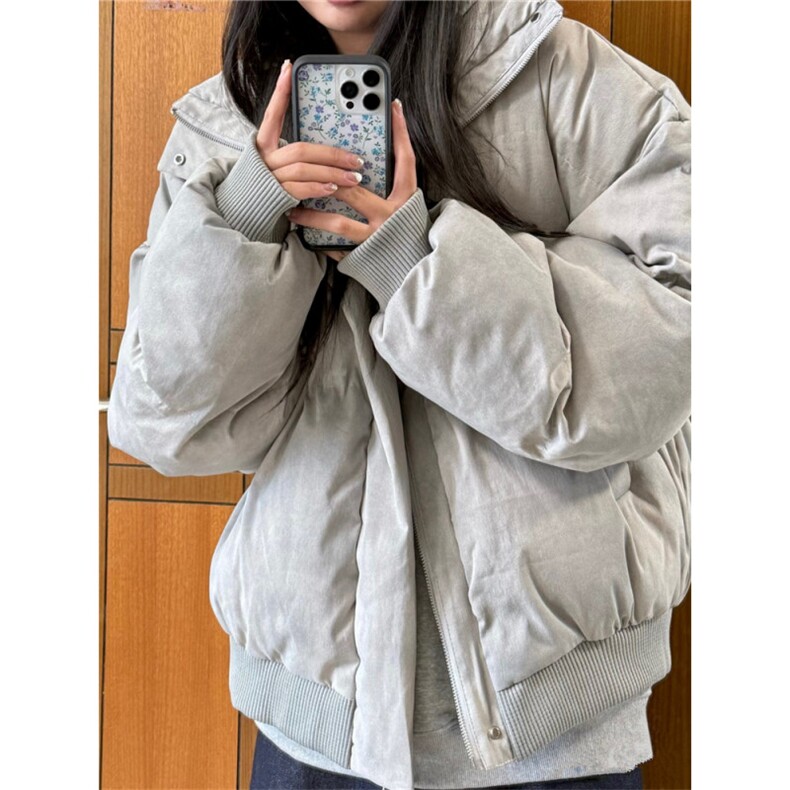网图现货 扎染棉服美式短款面包服男冬季高街廓形棉衣外套 P108图片